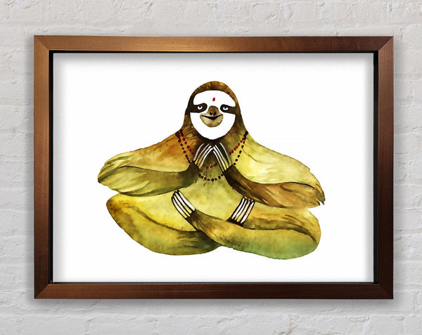 Meditating Sloth Framed Print