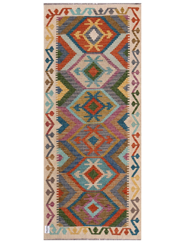 Maimana Afghanistan Kilim Rug - 196 x83 cm