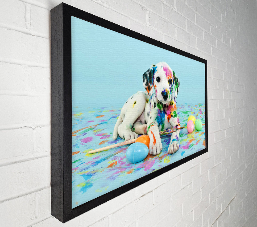  A Canvas Print of Dalmation Puppy Paint Party Canvas Art