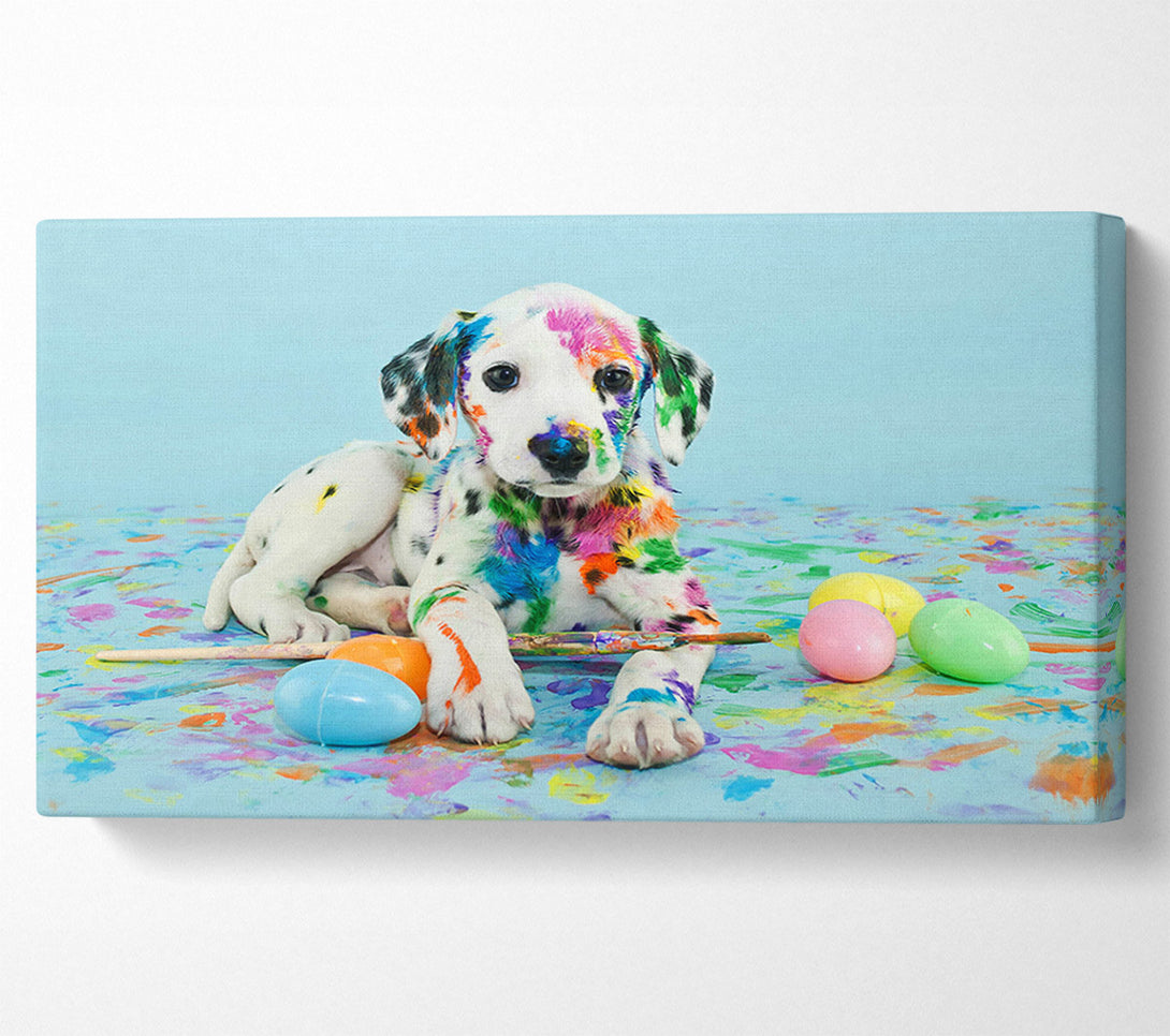  A Canvas Print of Dalmation Puppy Paint Party Canvas Art