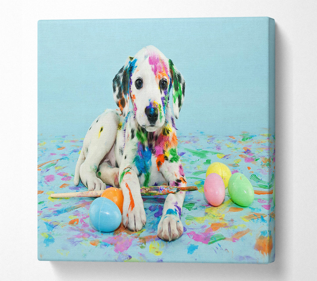  A Canvas Print of Dalmation Puppy Paint Party Canvas Art