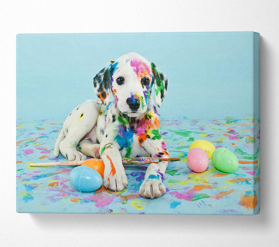  A Canvas Print of Dalmation Puppy Paint Party Canvas Art