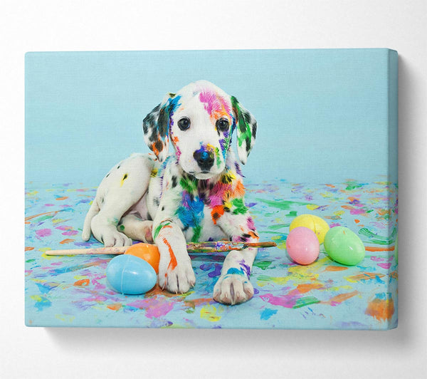  A Canvas Print of Dalmation Puppy Paint Party Canvas Art