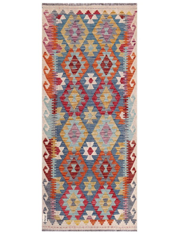 Maimana Afghanistan Kilim Rug - 204 x87 cm