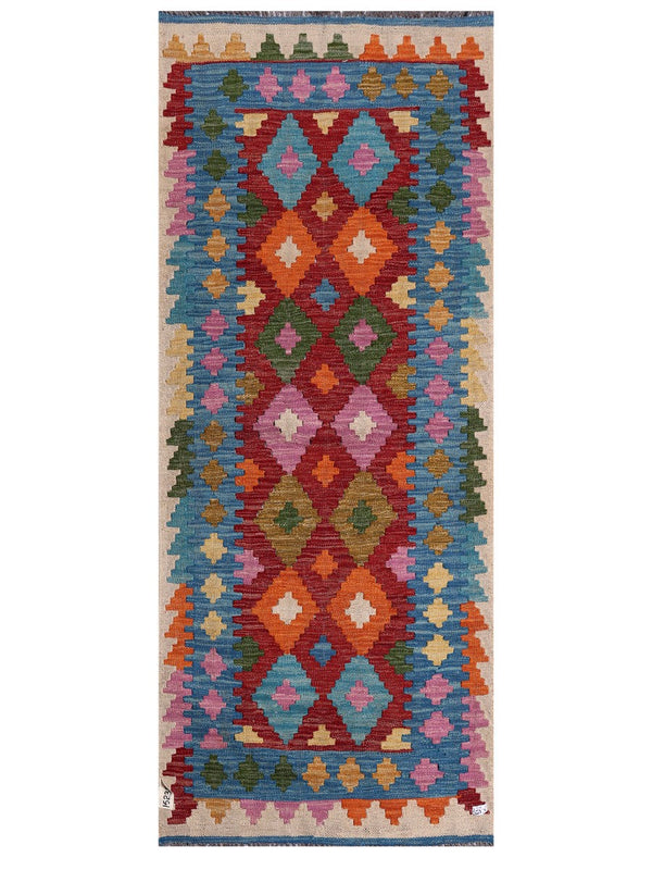 Maimana Afghanistan Kilim Rug - 199 x82 cm