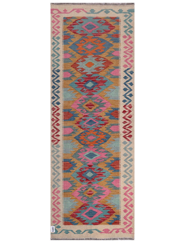 Maimana Afghanistan Kilim Rug - 244 x 88 cm
