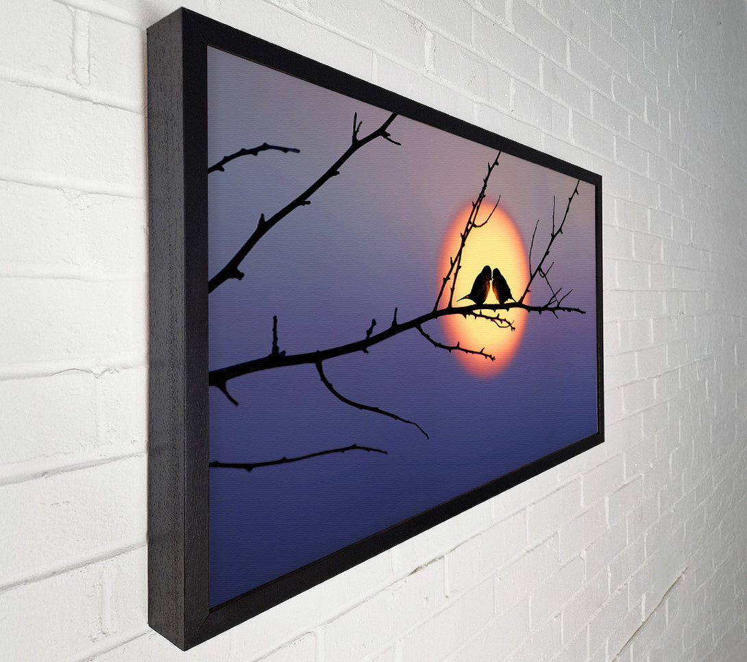  A Canvas Print of Love Bird Sunset Canvas Wall Art
