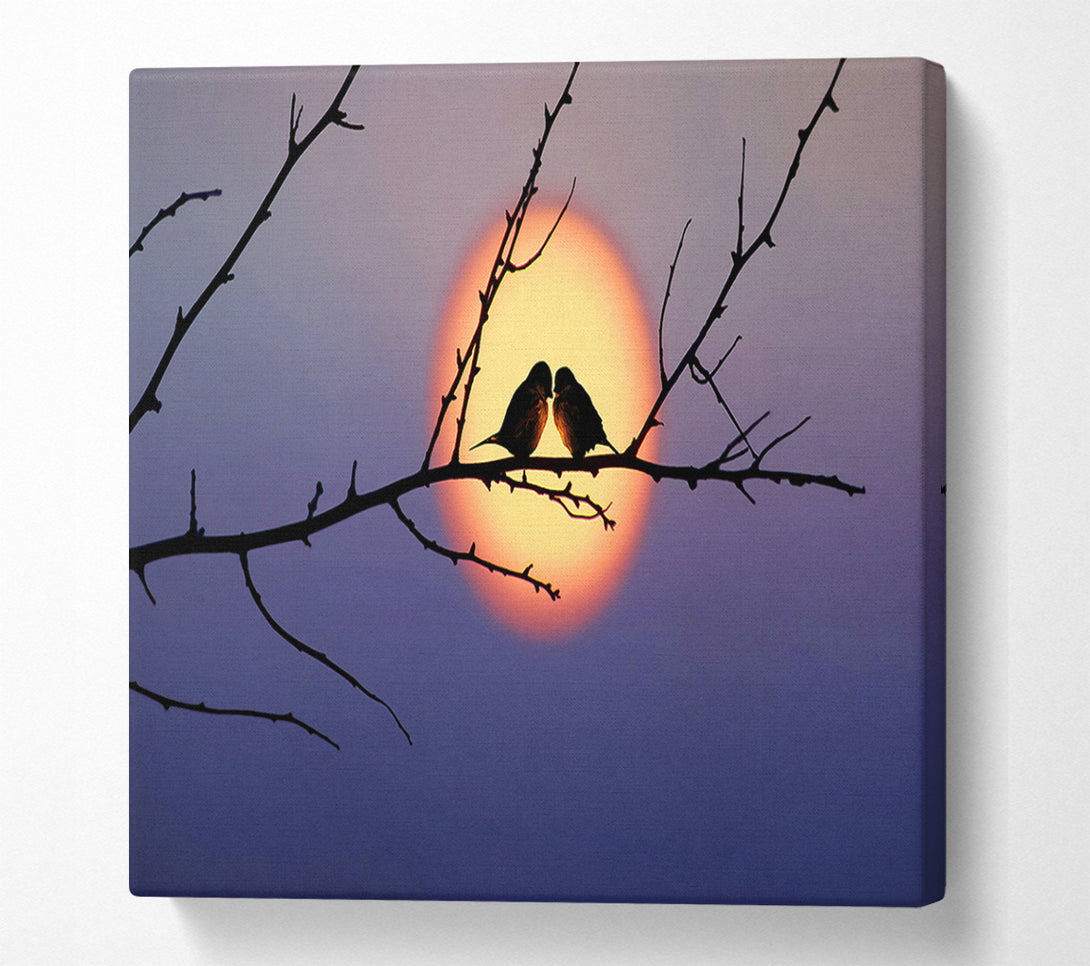  A Canvas Print of Love Bird Sunset Canvas Wall Art