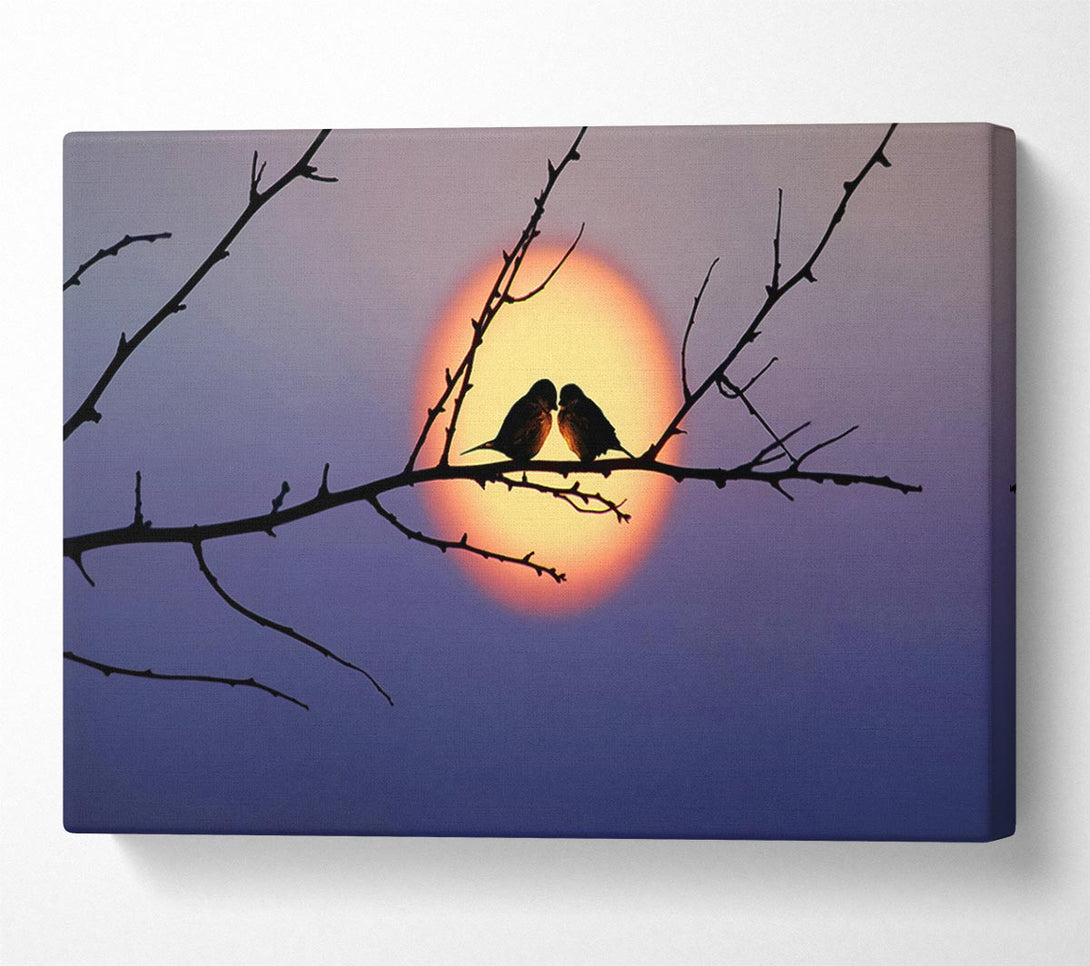  A Canvas Print of Love Bird Sunset Canvas Wall Art