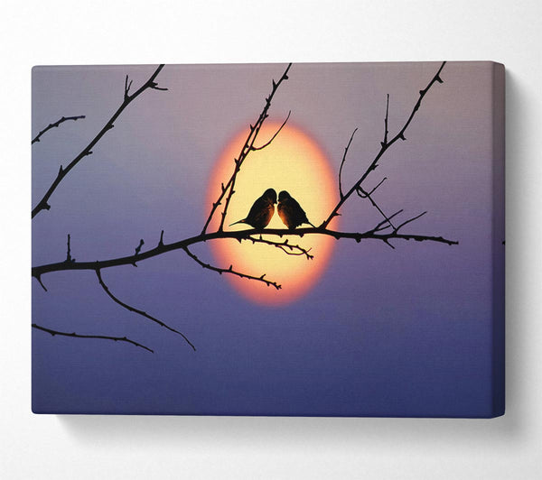  A Canvas Print of Love Bird Sunset Canvas Wall Art