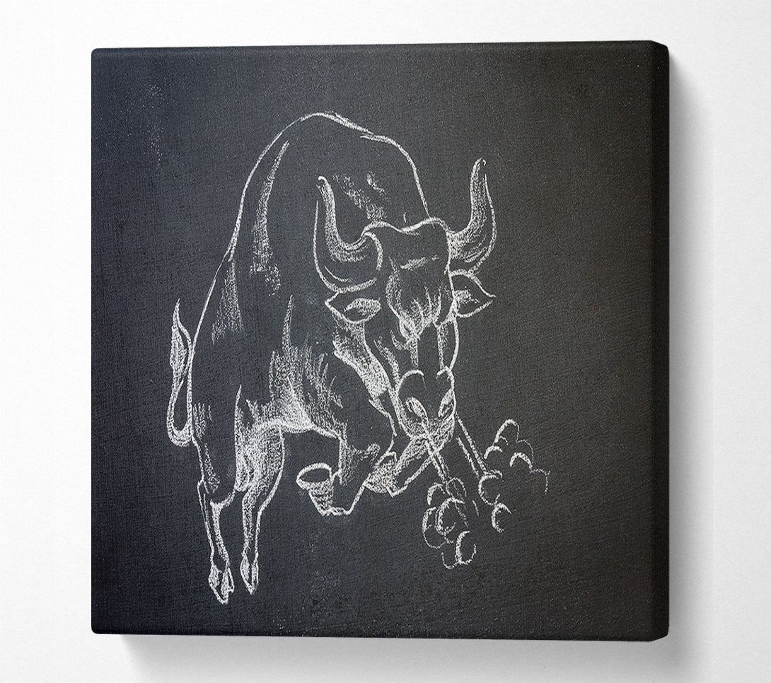  A Canvas Print of Angry Bull Canvas Wall Art