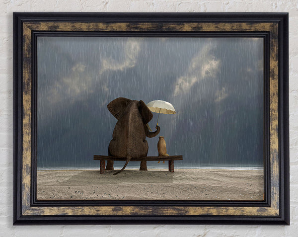 Helpful Elephant Framed Print