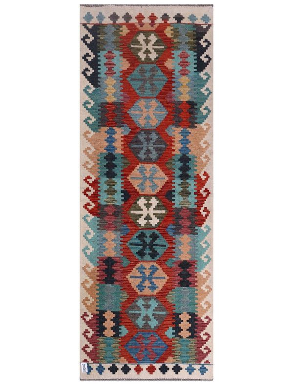 Maimana Afghanistan Kilim Rug - 243 x 88 cm