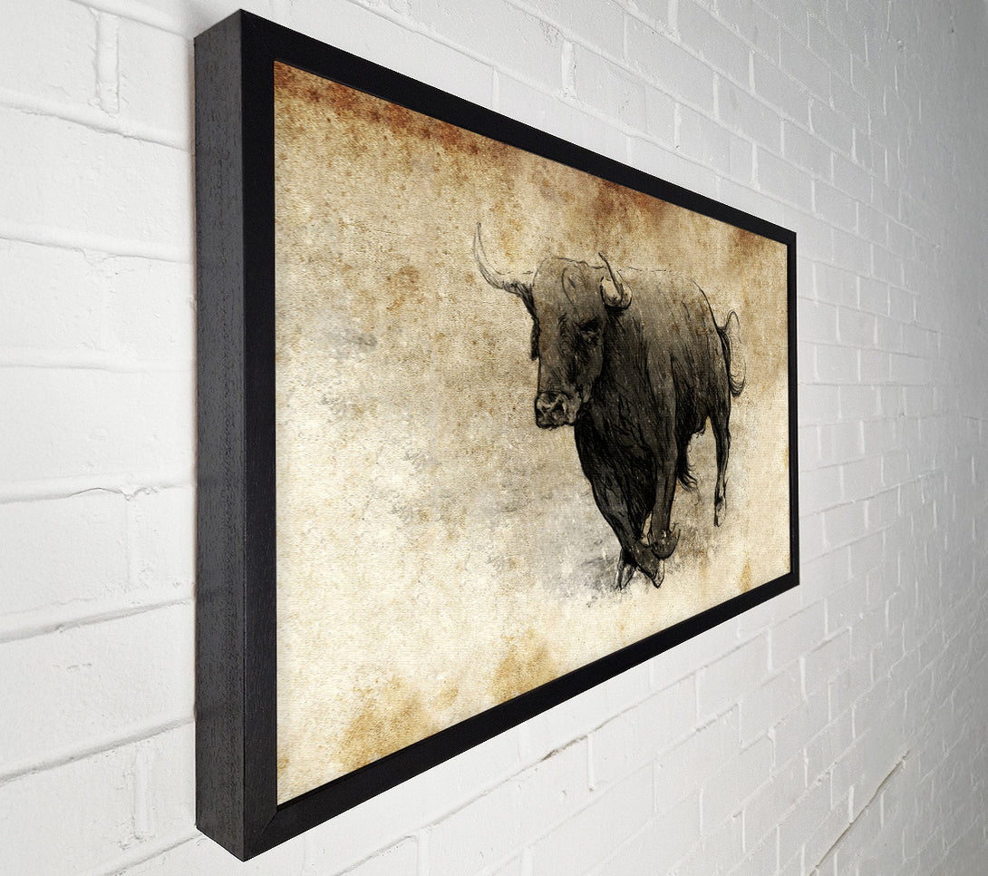  A Canvas Print of Bull Charging Canvas Art
