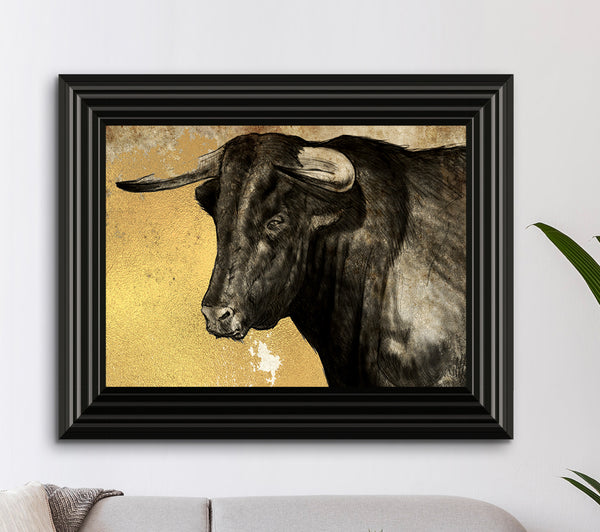 Der Stier Goldfoliendruck