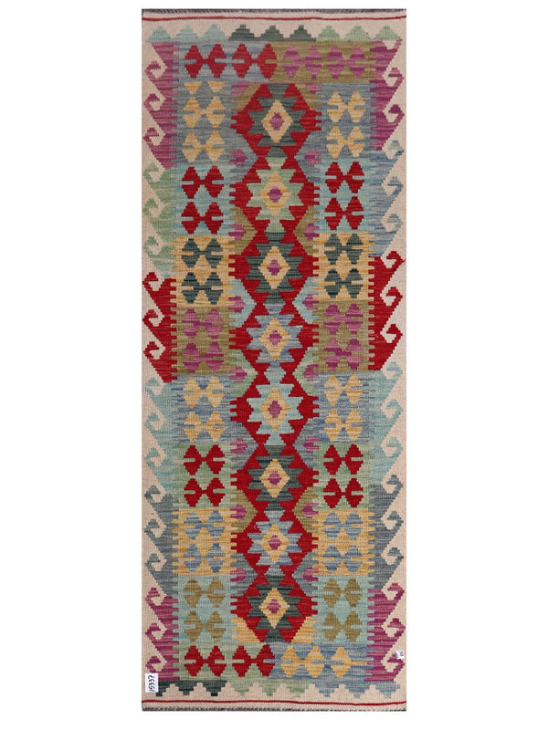 Maimana Afghanistan Kilim Rug - 239 x92 cm