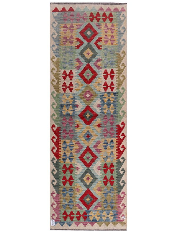 Maimana Afghanistan Kilim Rug - 241 x83 cm