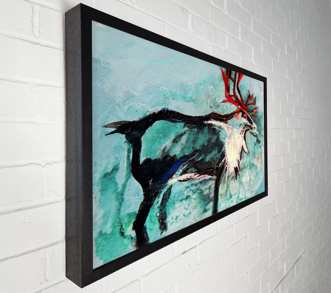  A Canvas Print of reindeer painting Canvas Print
