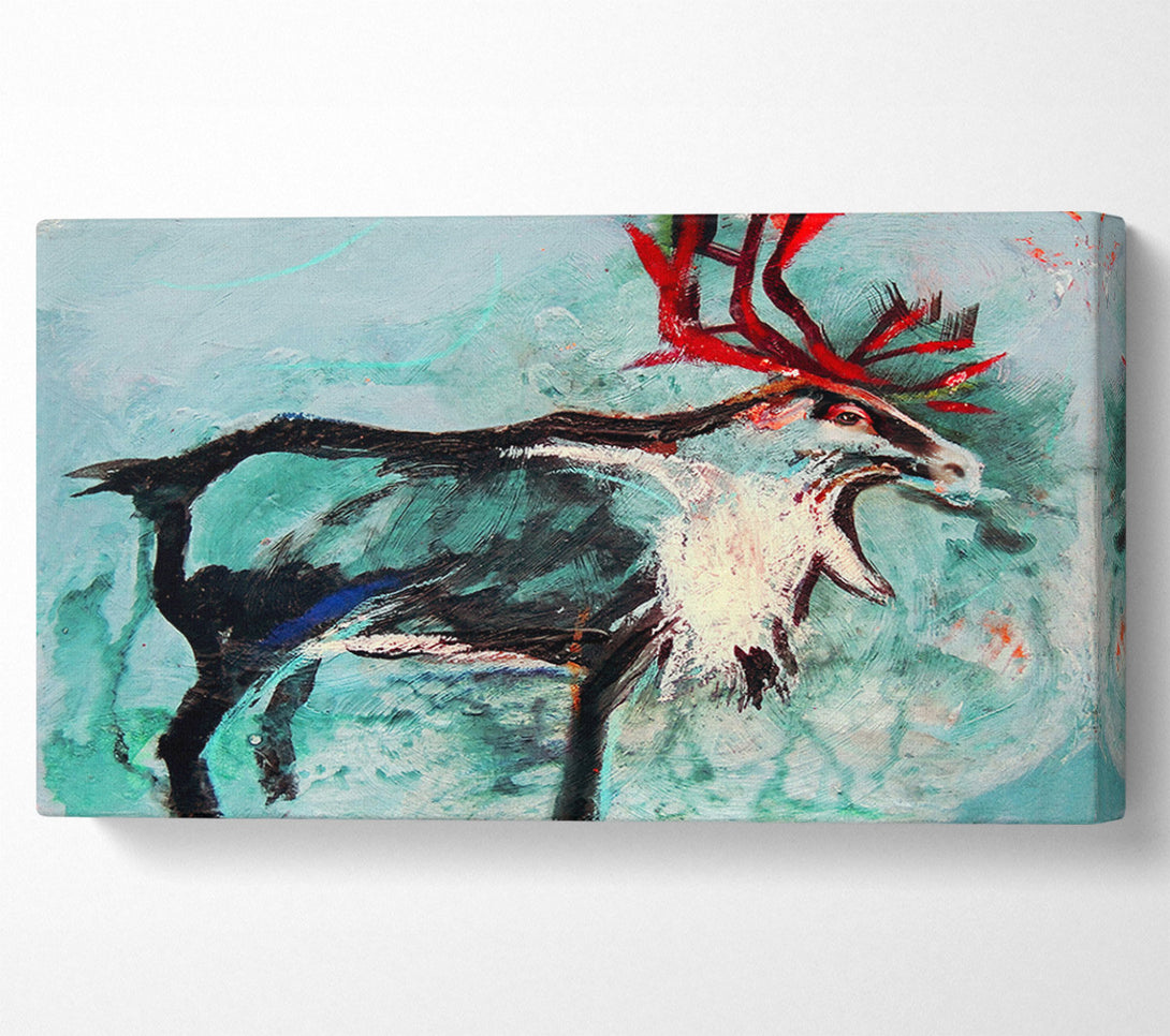  A Canvas Print of reindeer painting Canvas Print