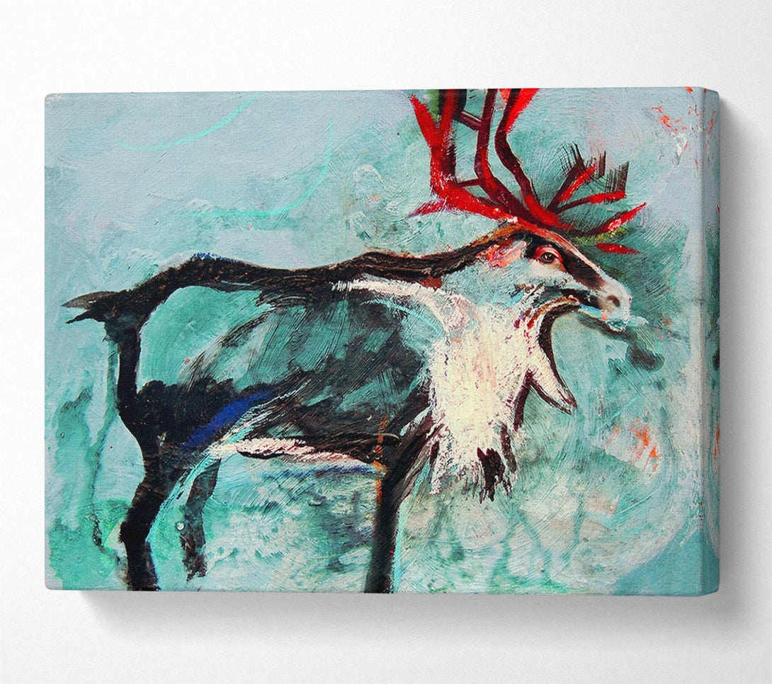  A Canvas Print of reindeer painting Canvas Print