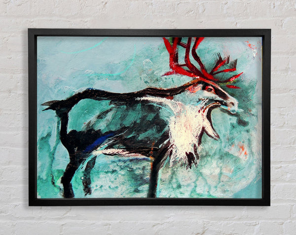 reindeer painting Framed Print