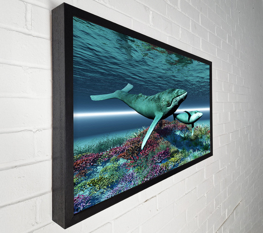  A Canvas Print of Whale Family Canvas Wall Art