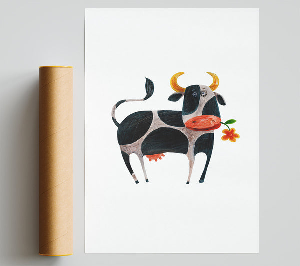 Daisy Cow Giclee Print