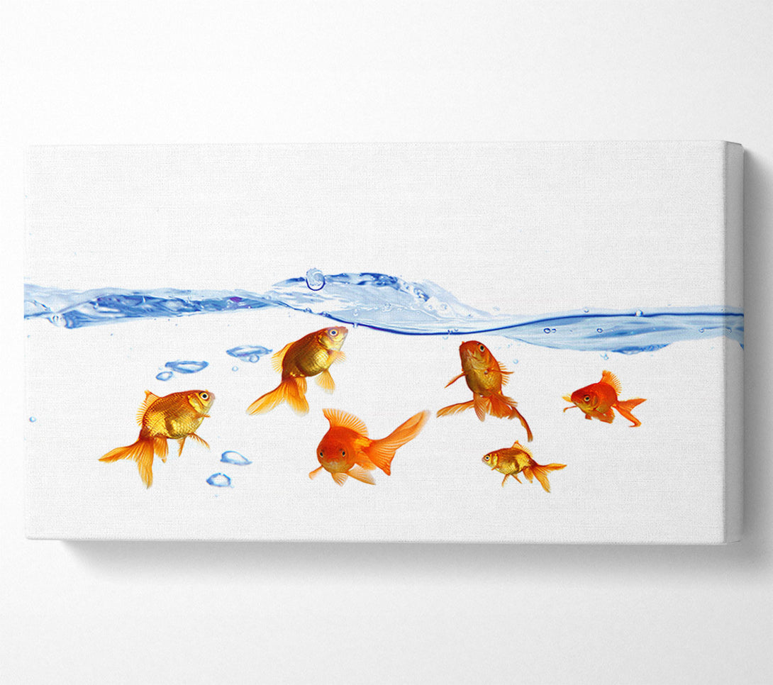  A Canvas Print of Goldfish Wave Canvas Wall Art