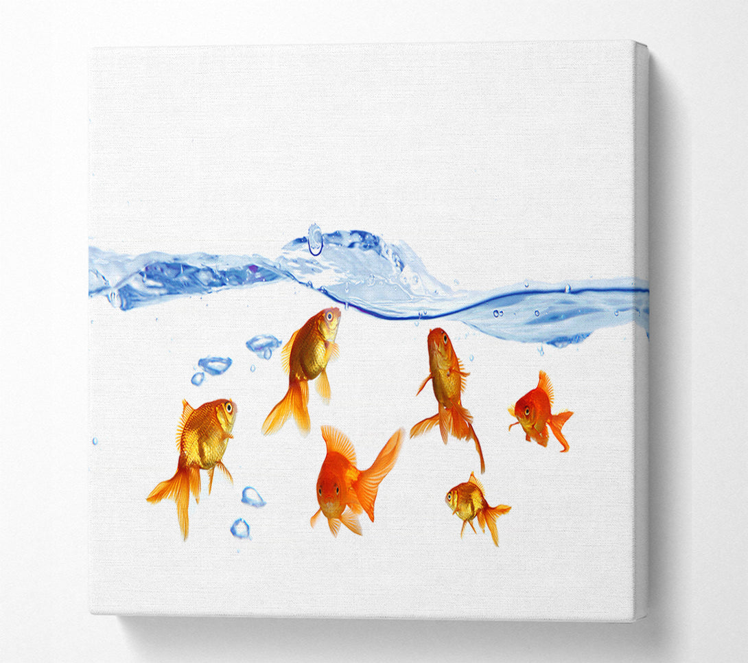  A Canvas Print of Goldfish Wave Canvas Wall Art