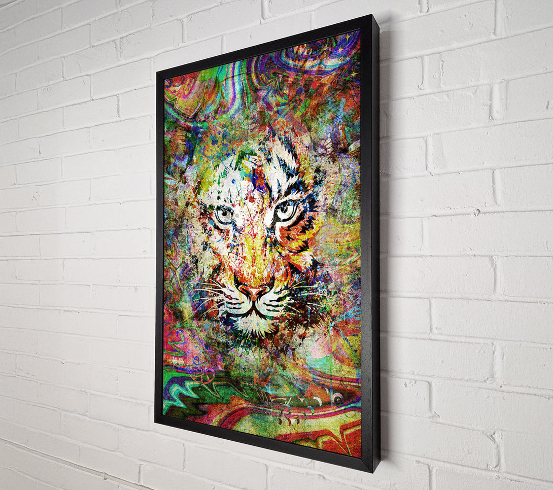  A Canvas Print of Rainbow Splash Tiger Canvas Art