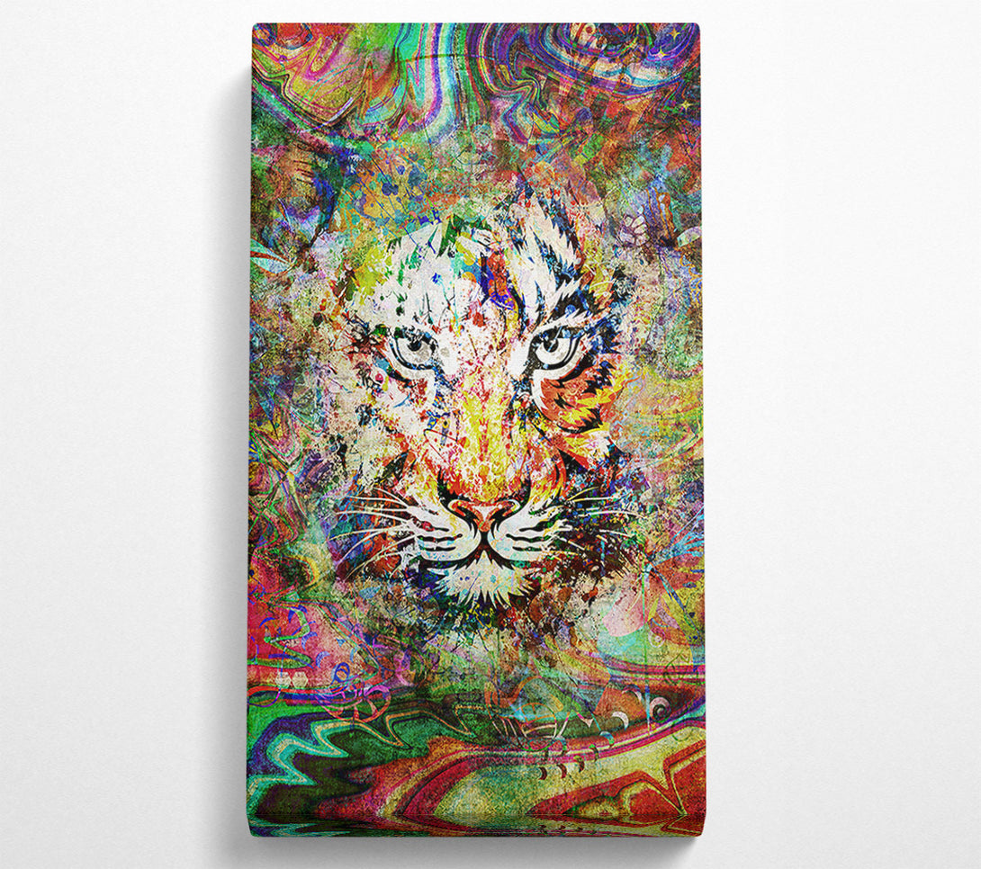  A Canvas Print of Rainbow Splash Tiger Canvas Art