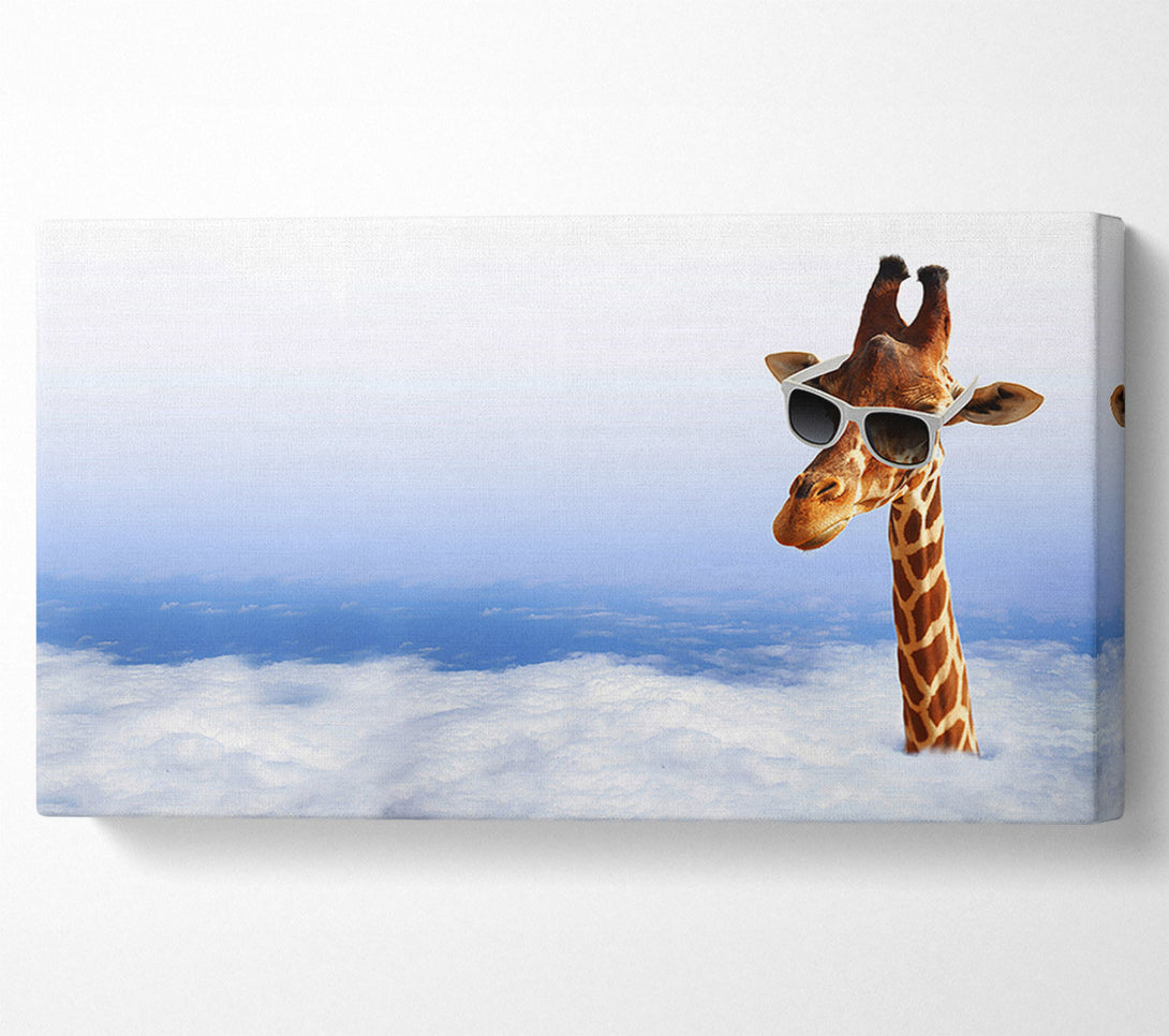  A Canvas Print of Giraffe Head In The Clouds Canvas Print