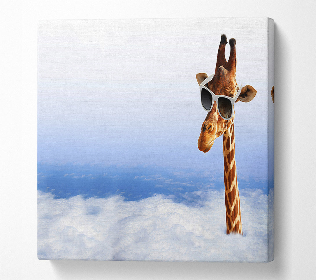  A Canvas Print of Giraffe Head In The Clouds Canvas Print