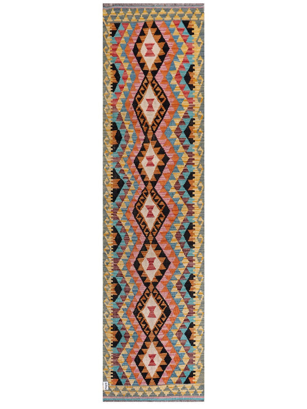 Maimana Afghanistan Kilim Runner - 305 x 79 cm