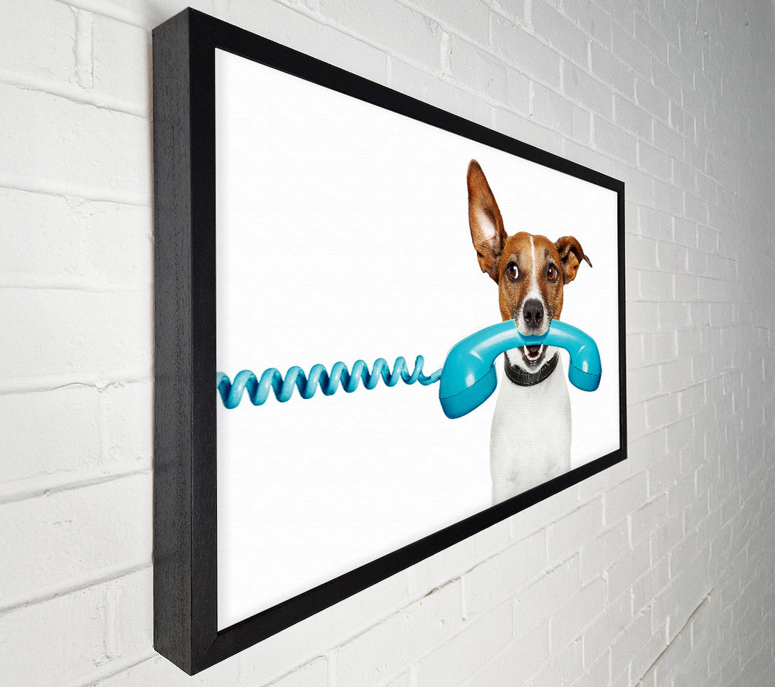  A Canvas Print of Terrier Dog Phone Call Canvas Wall Art