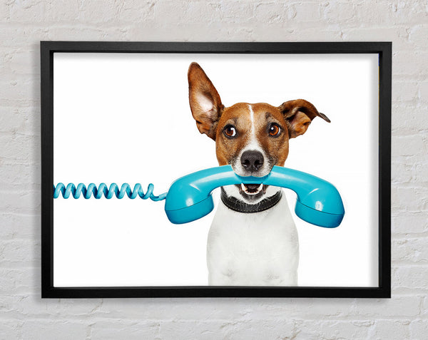 Terrier Dog Phone Call Framed Print