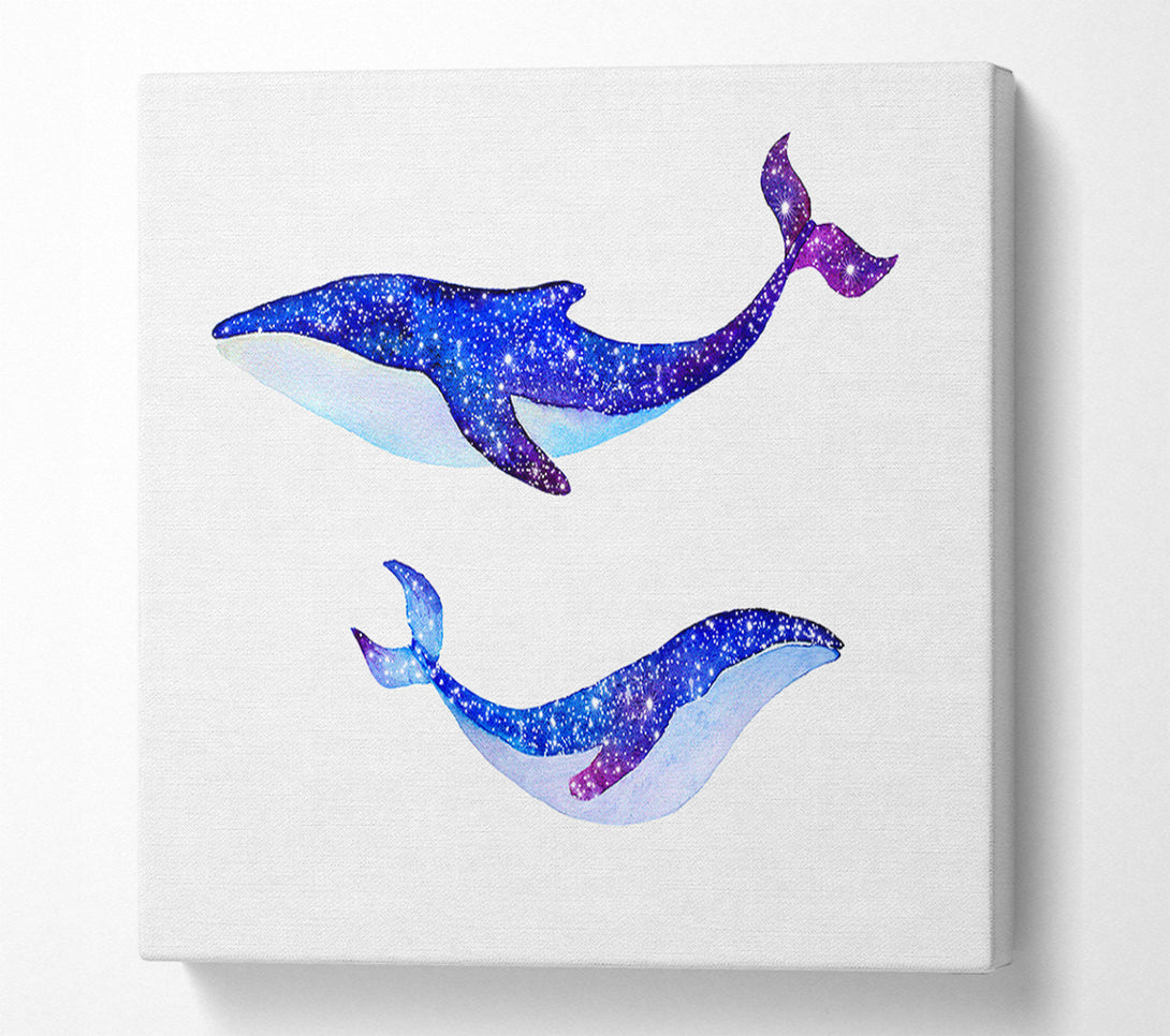 A Canvas Print of Twinkling Whales Canvas Wall Art