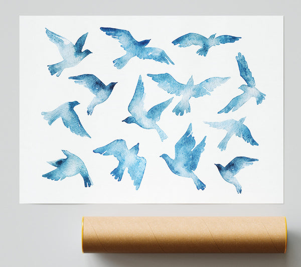Blue Doves Giclee Print