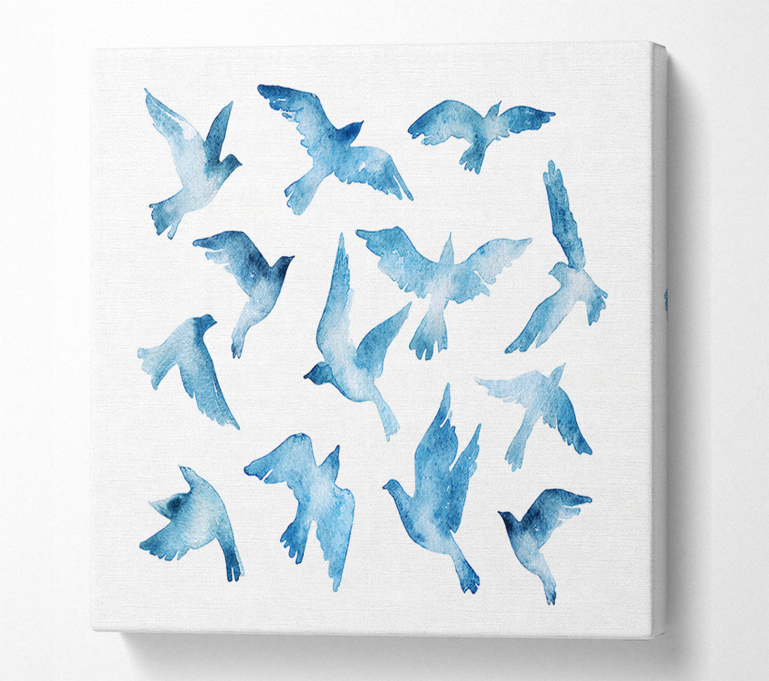  A Canvas Print of Blue Doves Canvas Wall Art