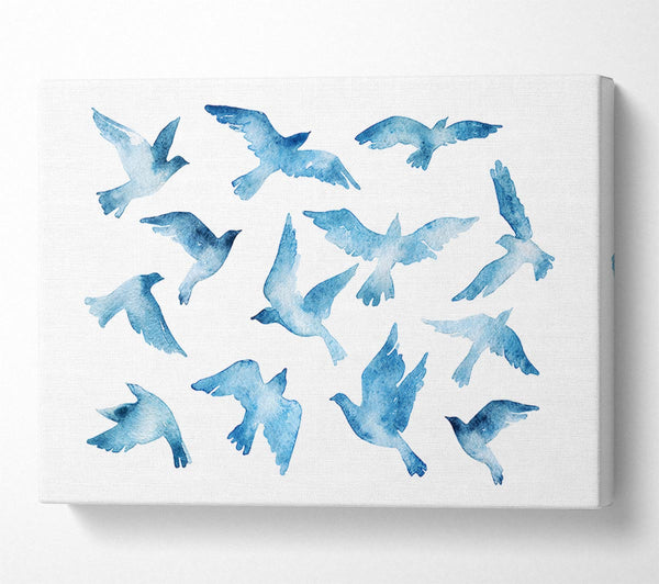  A Canvas Print of Blue Doves Canvas Wall Art