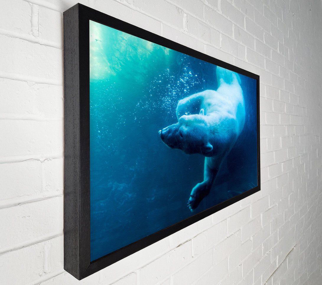  A Canvas Print of Polar Bear Swimming Canvas Wall Art