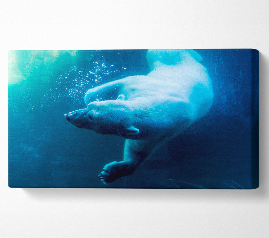  A Canvas Print of Polar Bear Swimming Canvas Wall Art