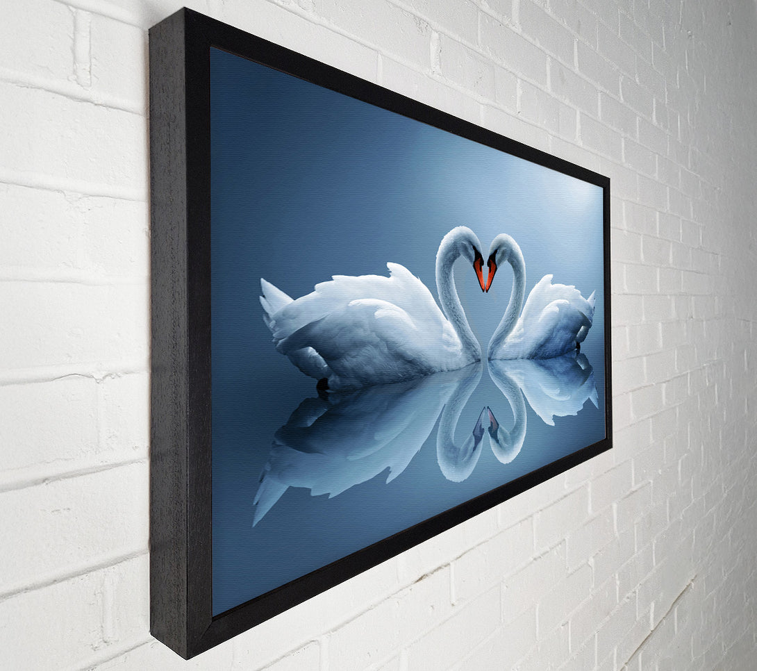  A Canvas Print of Heart shaped Swans Canvas Art