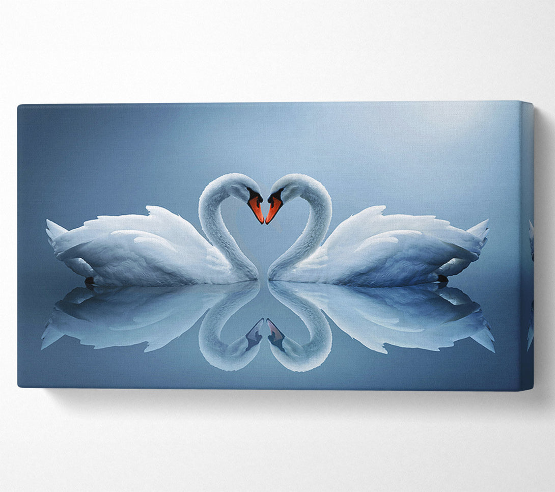  A Canvas Print of Heart shaped Swans Canvas Art