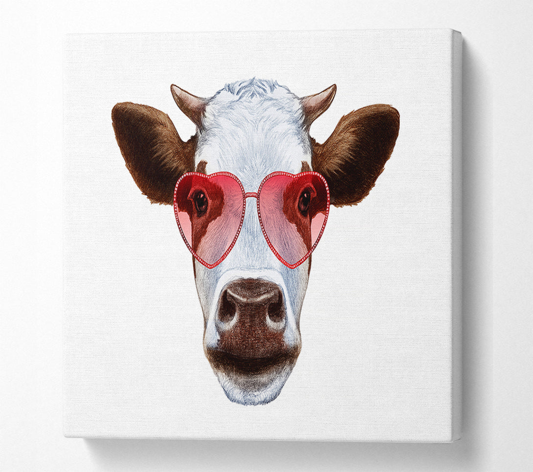  A Canvas Print of Love Cows Canvas Print