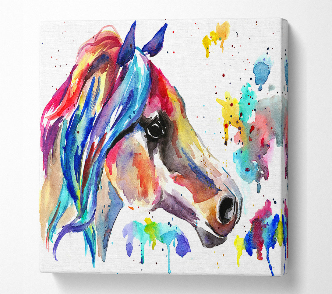  A Canvas Print of Rainbow Horse Canvas Print