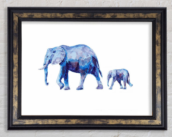 Mother and Child Elephant Love Framed Print