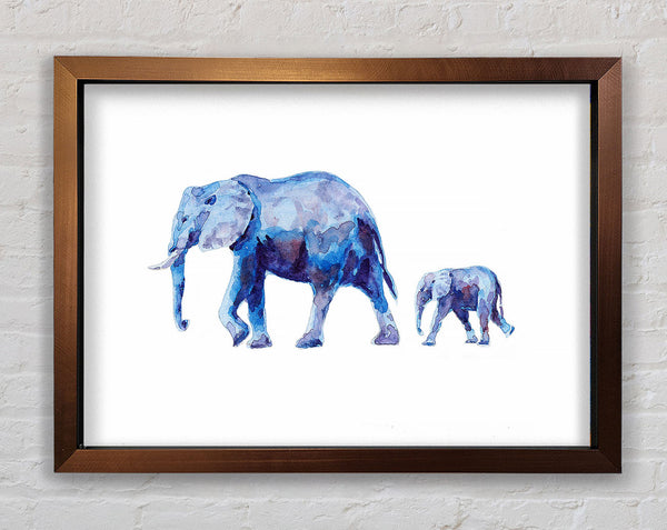 Mother and Child Elephant Love Framed Print
