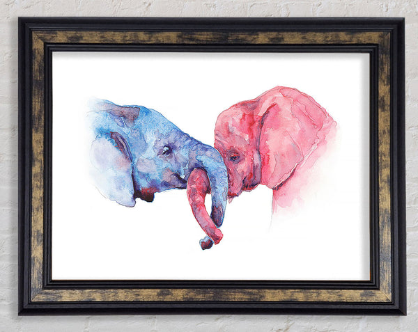 Elephant Trunk love Framed Print