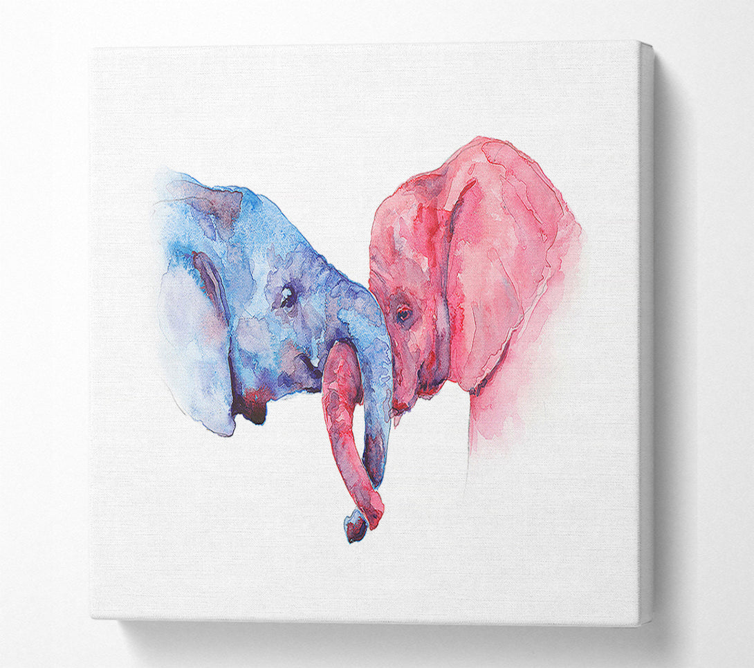  A Canvas Print of Elephant Trunk love Canvas Art